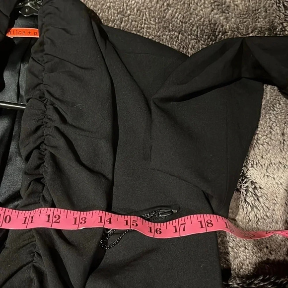 Alice +  Olivia Black Ruffle Jacket Blazer, Size Small - Picture 11 of 17